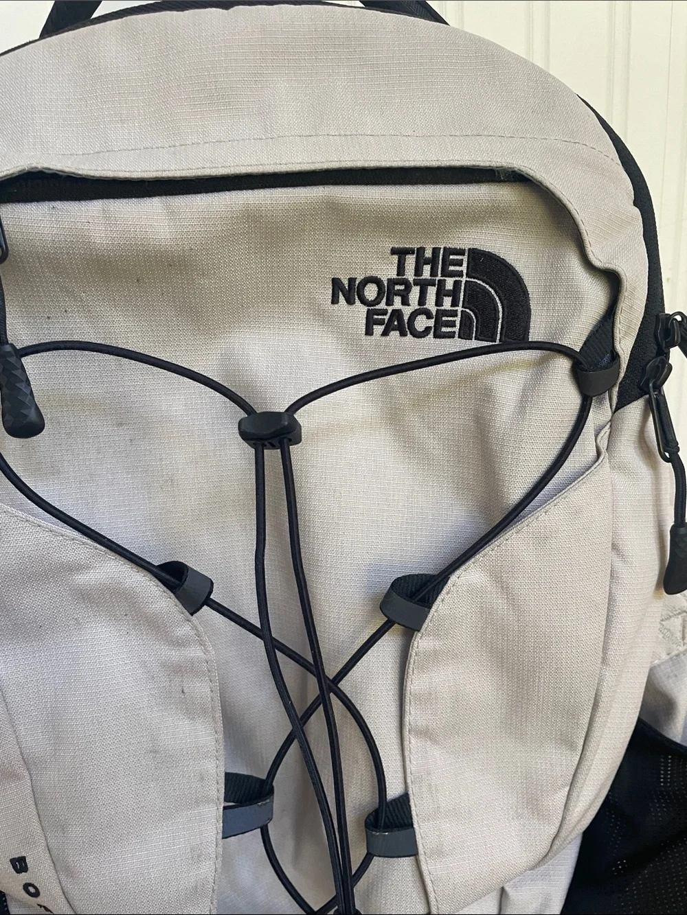 The North Face Borealis Backpack Light Gray & Black laptop sleeve